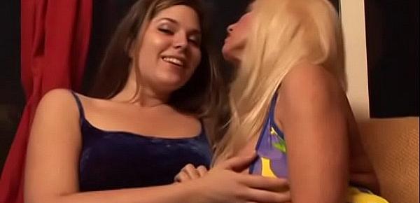 Hot lesbians Cala Craves and Marley Mason get their twats drilled by huge strapon
